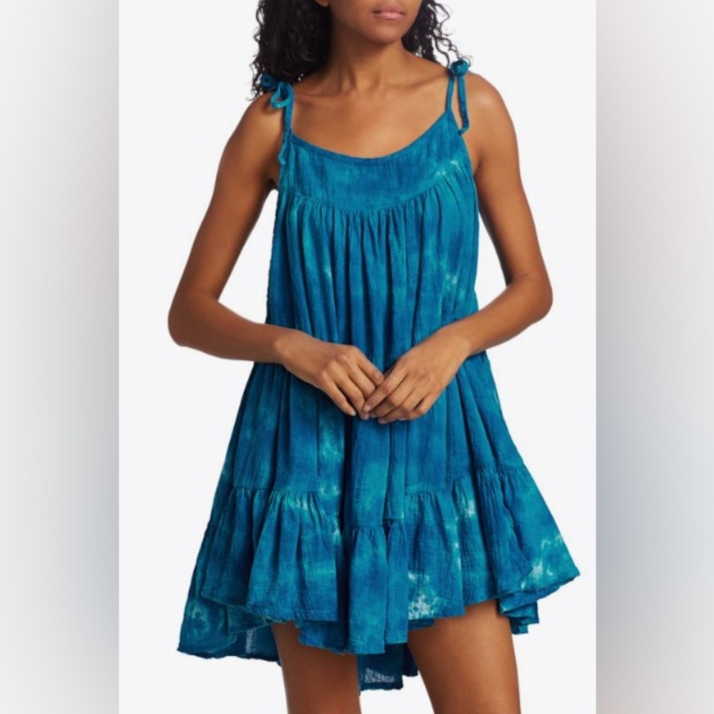 Honorine tie-dye mini dress with tie straps